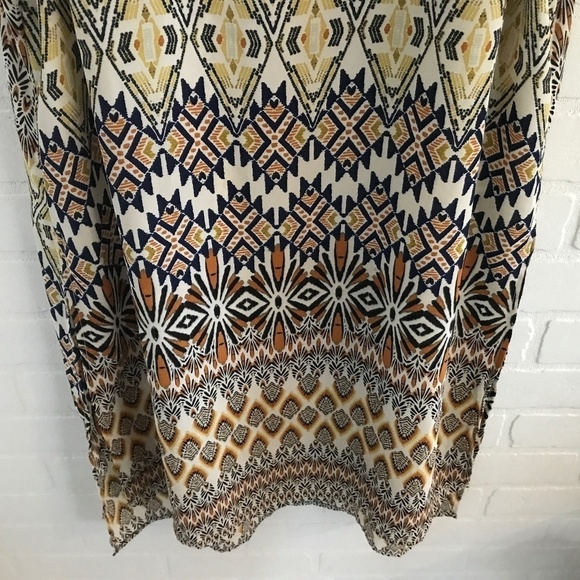 Mini Dress retro art deco print Swing Shift dress flowy Lightweight M - Picture 8 of 15